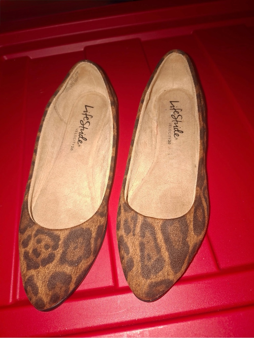 Life Stride Leopard-Print Pointed Toe Flats - Brown